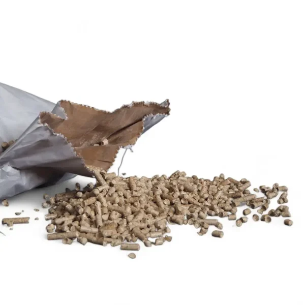 Holzpellets-Sackware-geoeffnet-Oeko-Premium-Recycling-Altholz-A1-Pellets-Heizpellets-Einstreupellets-M-Energie
